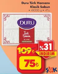 DURU TÜRK HAMAMI KLASİK SABUN 4X200 G 4'LÜ